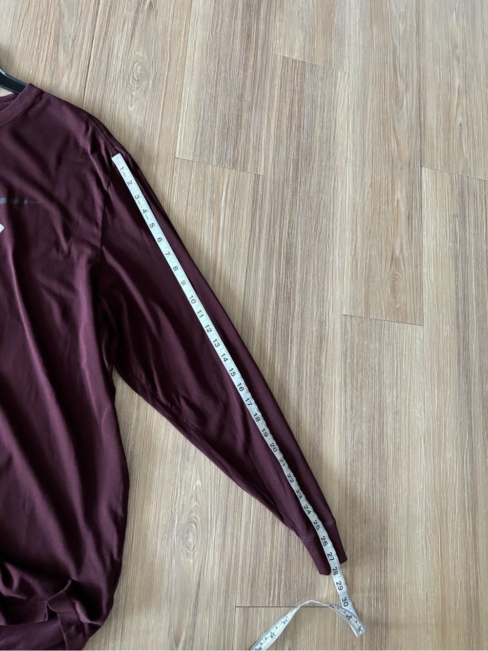 Nike Dri-FIT T-Shirt Burgundy Long Sleeve Logo Graphic Crew Neck Men 3XL Workout
